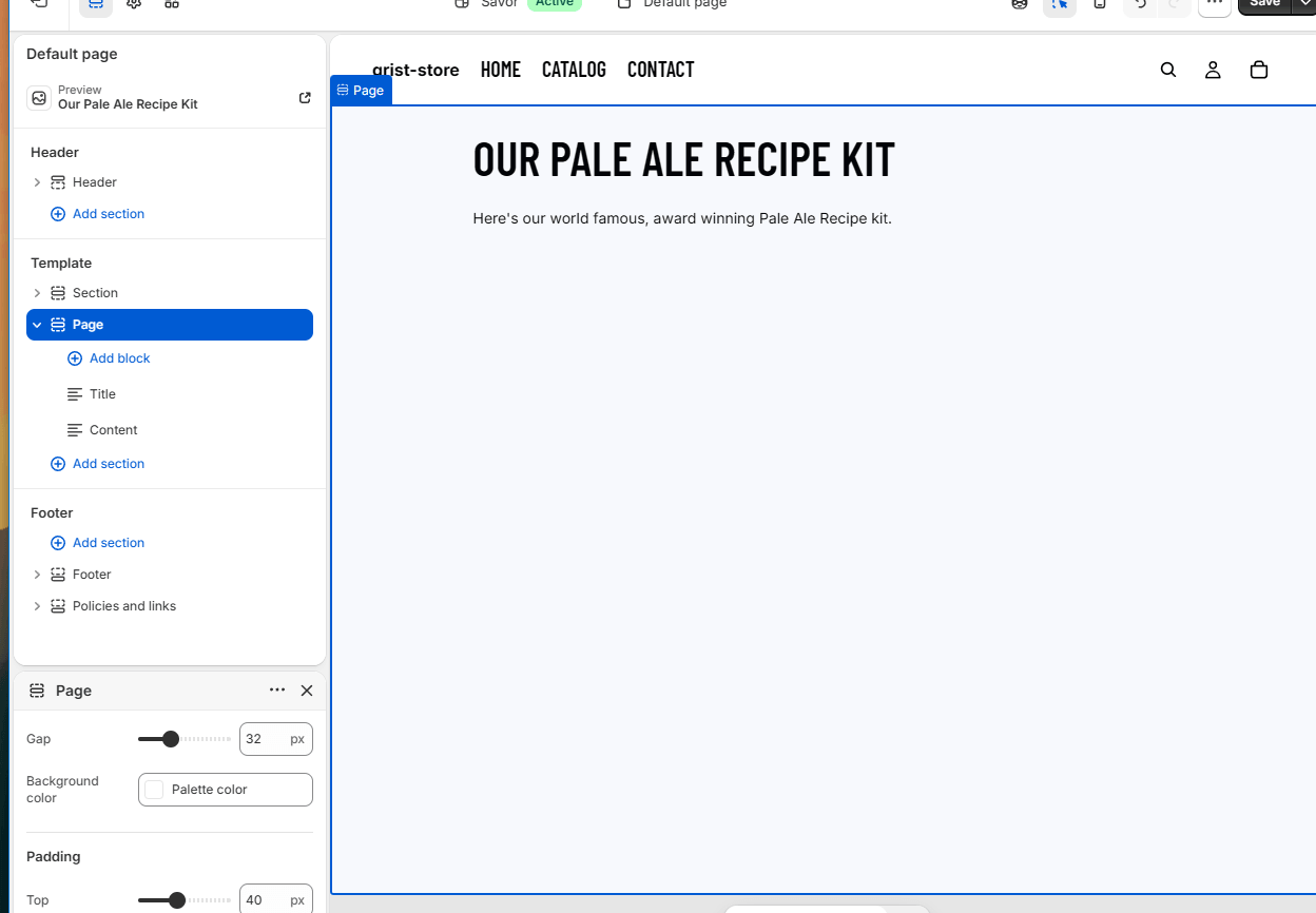 Navigate to the location you want to embed the builder and click 'Add block'