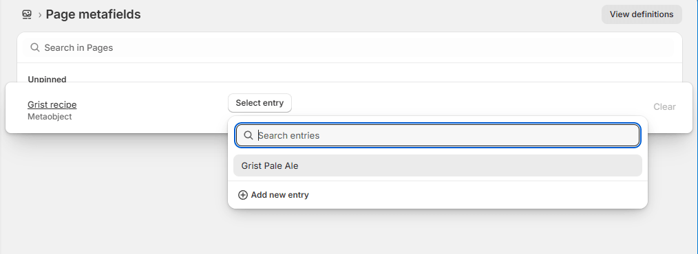 Select your recipe